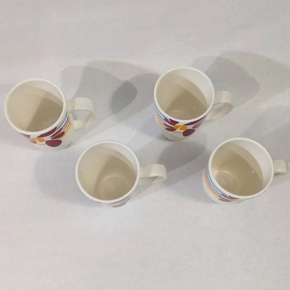 Vtg Pfaltzgraff Flourish 16 Piece Dinnerware Set Floral Stoneware Service 4